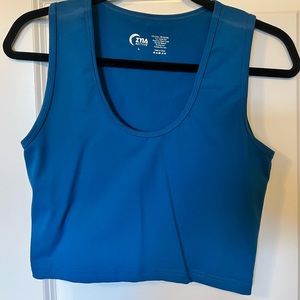 Blue Zyia cropped fitted tank